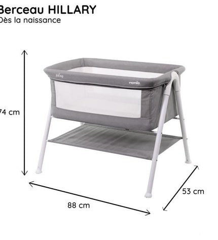 NANIA HILLARY babywieg - vanaf de geboorte - maximaal 9 kg - 3 cm dik matras inbegrepen - opbergruimte onder de wieg