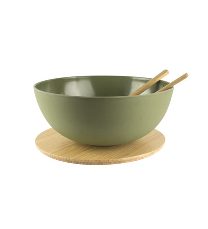 XL salad bowl with lid and salad servers gift box