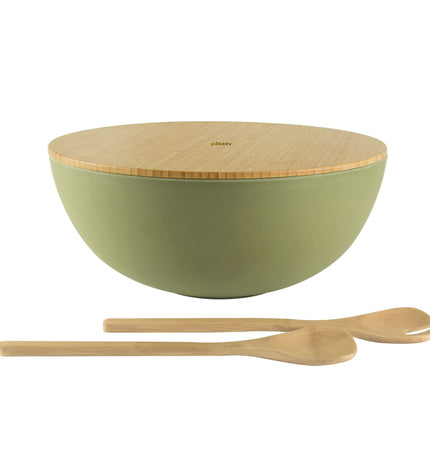 XL salad bowl with lid and salad servers gift box