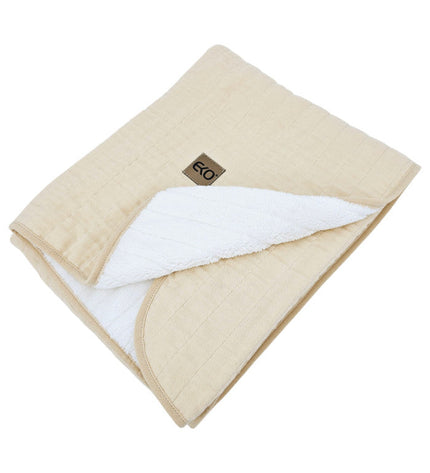 Fur-Quilted Muslin Blanket, Latte