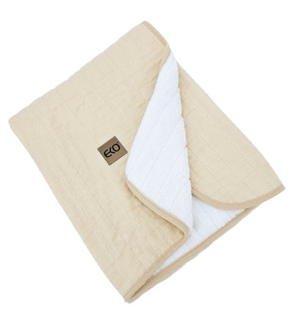 Fur-Quilted Muslin Blanket, Latte