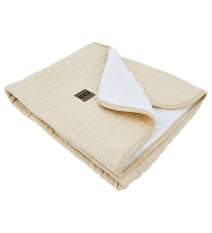 Fur-Quilted Muslin Blanket, Latte