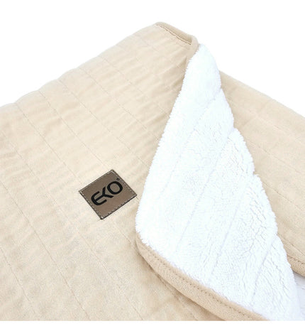 Fur-Quilted Muslin Blanket, Latte