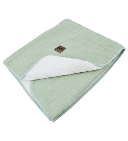 Fur Quilted Muslin Blanket MINT