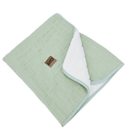 Fur Quilted Muslin Blanket MINT