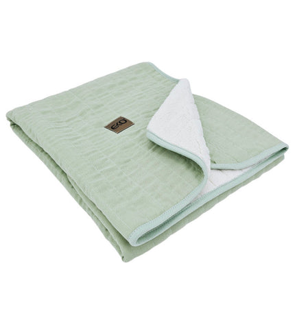 Fur Quilted Muslin Blanket MINT