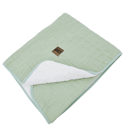 Fur Quilted Muslin Blanket MINT