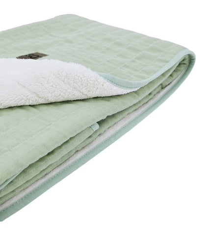 Fur Quilted Muslin Blanket MINT