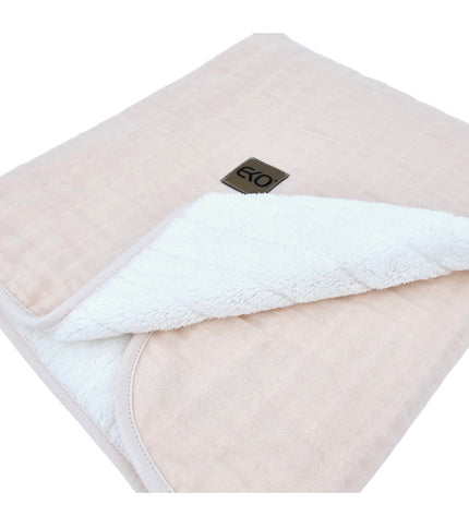 Fur Quilted Muslin Blanket ROSE PINK