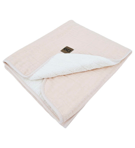 Fur Quilted Muslin Blanket ROSE PINK