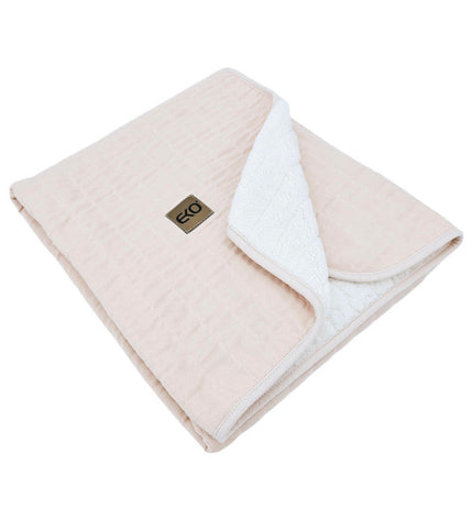 Fur Quilted Muslin Blanket ROSE PINK