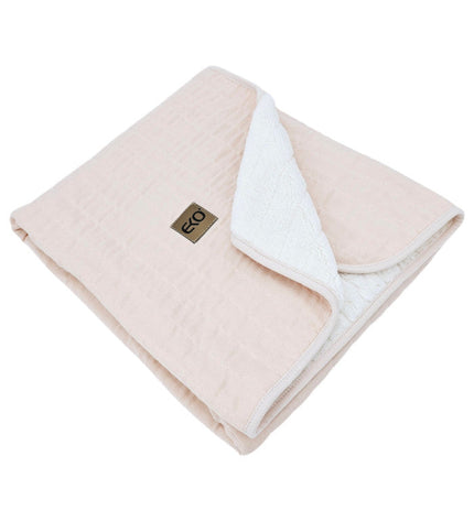 Fur Quilted Muslin Blanket ROSE PINK