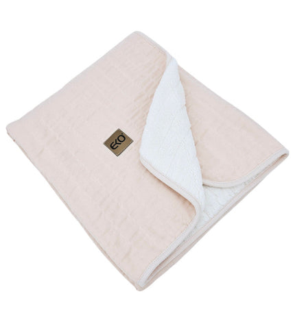Fur Quilted Muslin Blanket ROSE PINK
