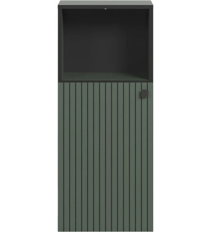 Bathroom storage unit - Sage green and black finish - L40 x H95 x D31 cm - PURE BLISS