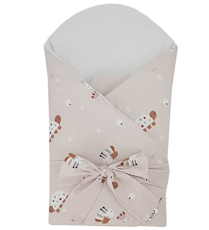 Printed Cotton Swaddle Blanket with Coconut Bees