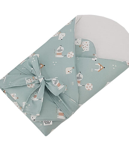 Printed Cotton Swaddle Blanket with Coconut Dogs