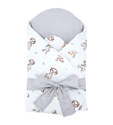 Printed cotton  swaddle blanket cone with coconut GARDENER BEAR