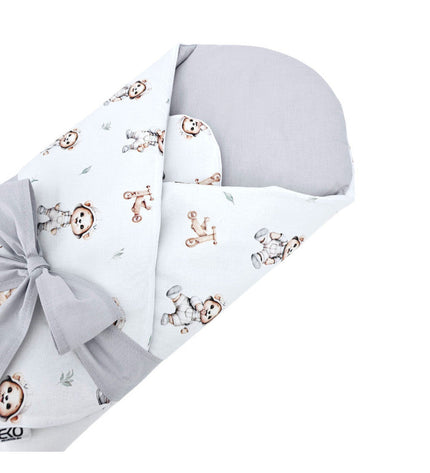 Printed cotton  swaddle blanket cone with coconut GARDENER BEAR