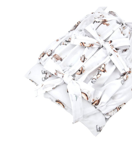 Printed Cotton Swaddle Blanket GARDENER BEAR