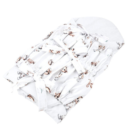 Printed Cotton Swaddle Blanket GARDENER BEAR