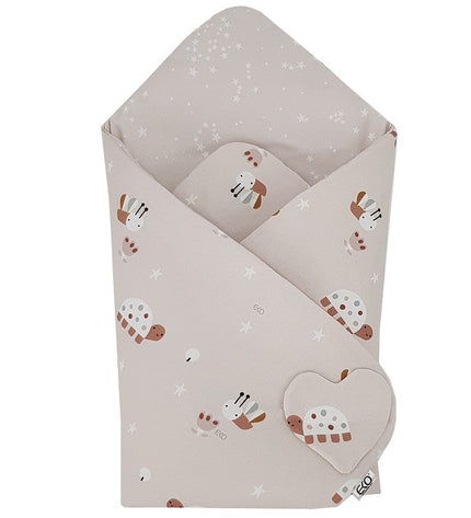 Double-sided printed cotton swaddle blanket BEES