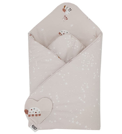 Double-sided printed cotton swaddle blanket BEES