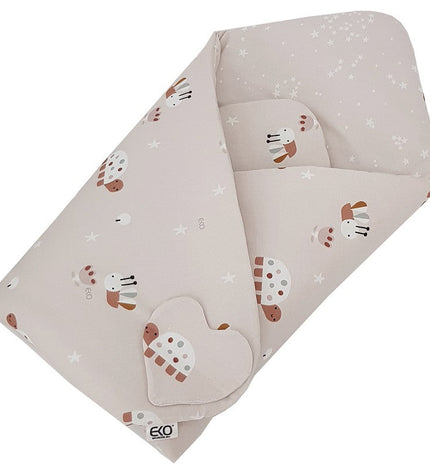 Double-sided printed cotton swaddle blanket BEES