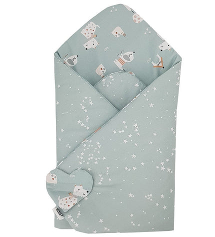 Double-sided printed cotton swaddle blanket — Dogs