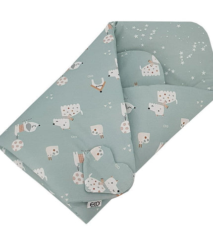 Double-sided printed cotton swaddle blanket — Dogs