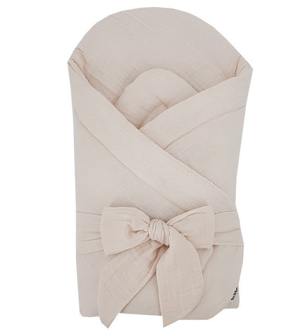 Muslin Swaddle Blanket with Coconut Beige