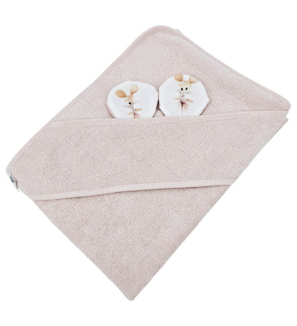 Bamboo bath cover Ballerina Mouse / Rose Pink