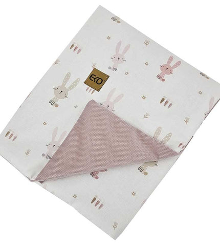 Educational play mat with lining, Velvet Bunny / Rose Pink