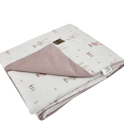 Educational play mat with lining, Velvet Bunny / Rose Pink