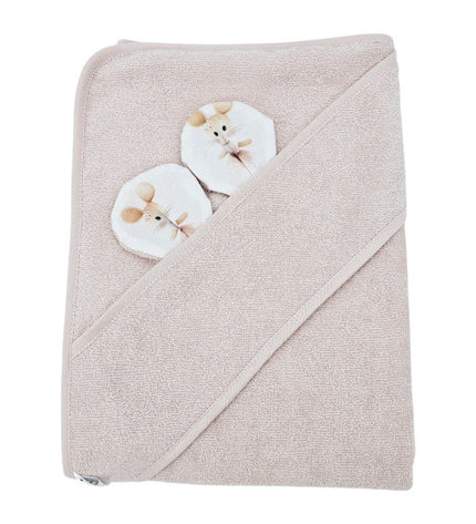 Bamboo bath cover Ballerina Mouse / Rose Pink