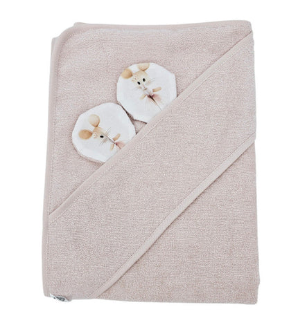Bamboo bath cover Ballerina Mouse / Rose Pink