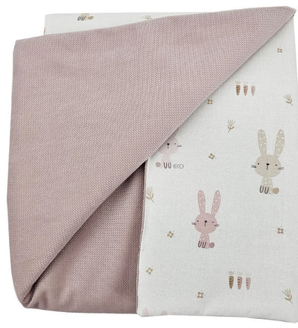 Educational play mat with lining, Velvet Bunny / Rose Pink