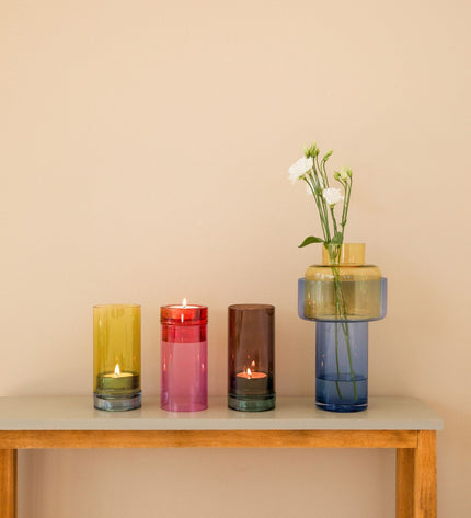 Vase Aura Amber Two-Piece 31 cm
