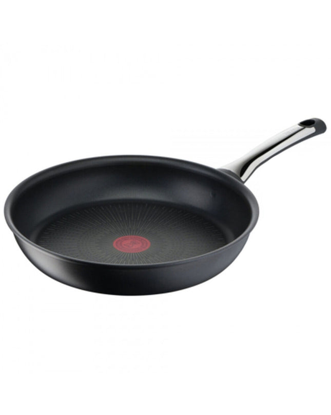 Tefal 26cm black stainless steel frying pan with aluminum core, suitable for home cooking and kitchen use.