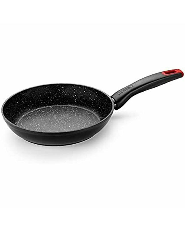 Monix M810018 18cm frying pan for home cooking, black non-stick surface, ergonomic handle, kitchen cookware utensil.