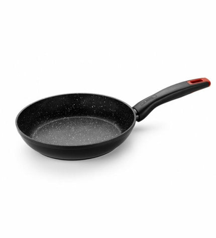Black Monix M810022 imitation leather pan holder, 22 cm diameter, kitchen cookware accessory for house and cooking use.