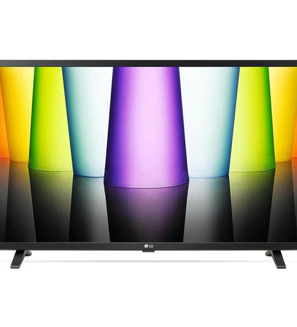 LG 32-inch HD LED Smart TV with WiFi, electronic home entertainment device, sleek black screen and slim design.