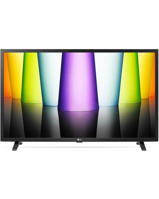 LG 32-inch HD LED Smart TV with WiFi, electronic home entertainment device, sleek black screen and slim design.