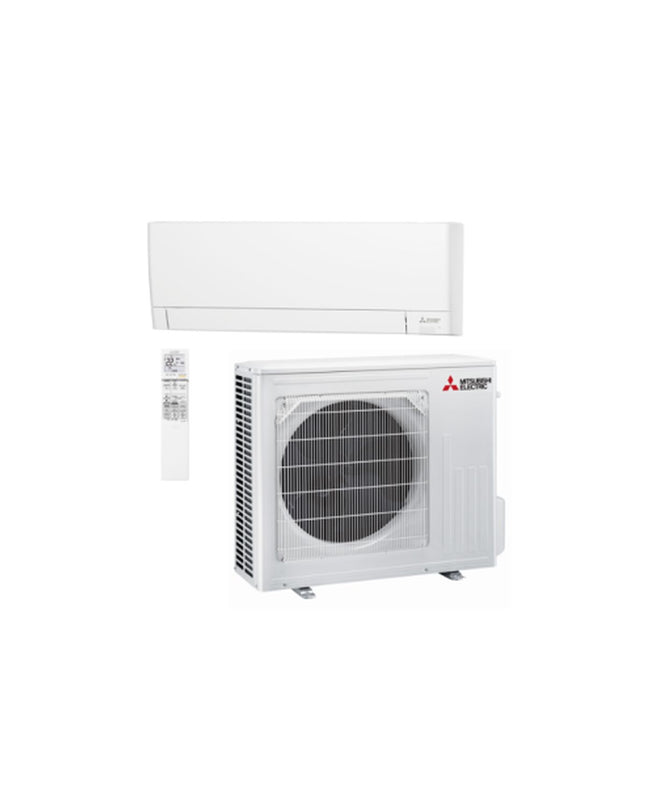 Mitsubishi Electric MSZAY42VGK portable air conditioner unit with digital display and vents, designed for home cooling.