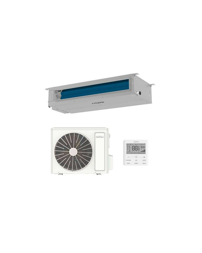 Daitsu portable air conditioner with digital display, 3000W power, sleek design, ideal for home cooling and comfort.