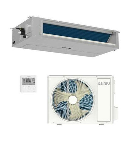 Daitsu portable air conditioner model ACD42KDBS with digital display and vents, designed for home and kitchen cooling.