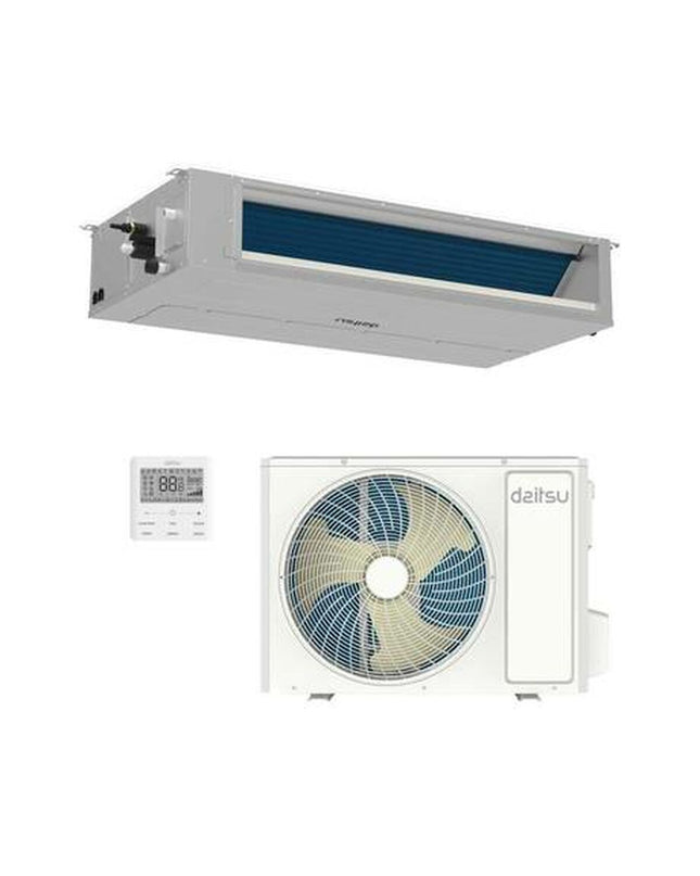 Daitsu portable air conditioner model ACD42KDBS with digital display and vents, designed for home and kitchen cooling.