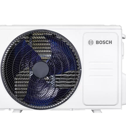 Portable BOSCH CLIMATE 2000 air conditioner for home cooling, with digital display and adjustable vents in a modern living room setting.