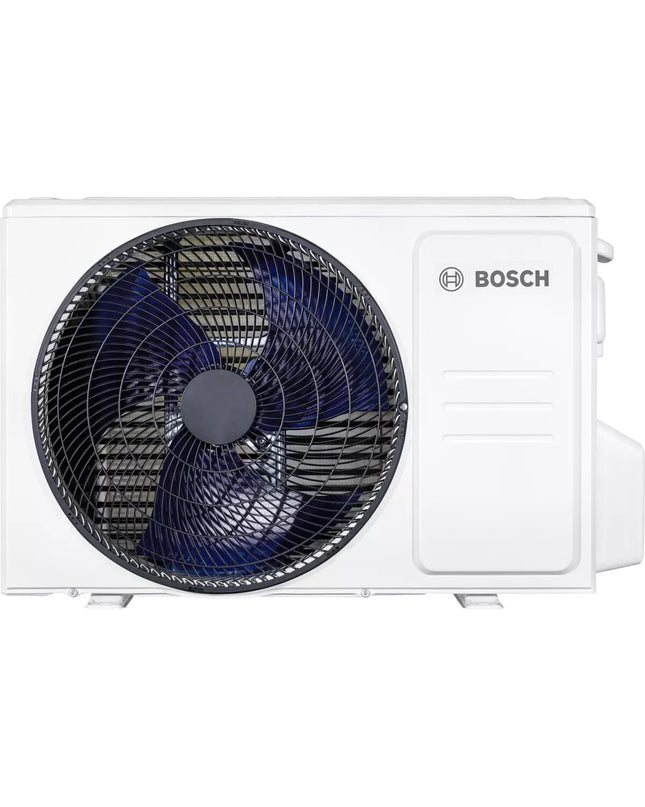 Portable BOSCH CLIMATE 2000 air conditioner for home cooling, with digital display and adjustable vents in a modern living room setting.