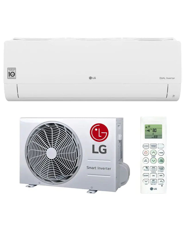 LG SMART12.SET portable air conditioner for home use, compact unit with vents and control panel visible in the image.