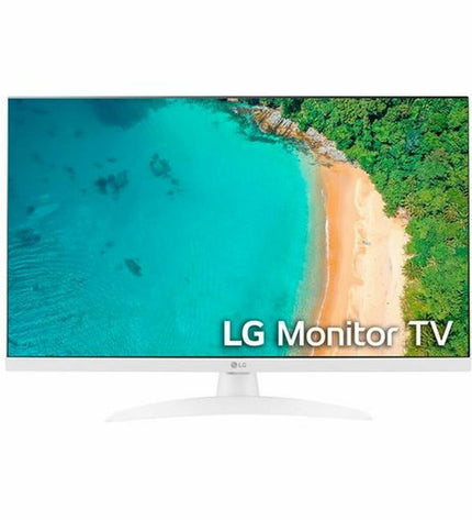 LG Smart TV 27-inch Full HD LED screen, sleek black electronic TV for home entertainment and video viewing.